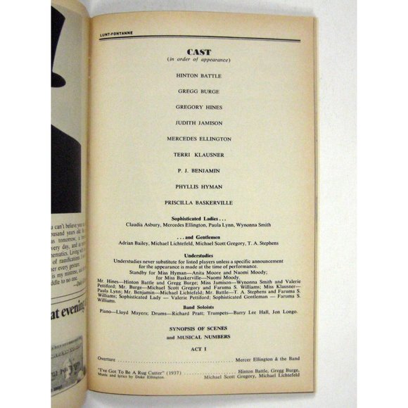 Duke Ellington Ladies Playbill April 1981 Gregory Hines Jamison Hinton Battle - Picture 7 of 9